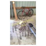 Two metal deer decorations