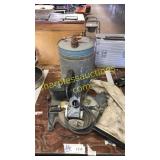 GMC table saw, tin jug