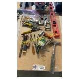 Stapler, hammer, assorted tools