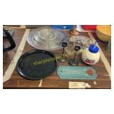 Serving trays, assorted household goods
