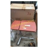 Bed table with wheels