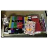 Notebooks, folders, pencils