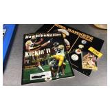 Hawkeye items, calendar, magazine, cards