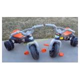 Pair of Fisher Price Harley Davidson three