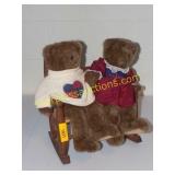 Pair of bears in rocking bench