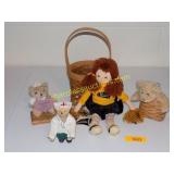 Cheerleader, nurse bears, bear, basket group