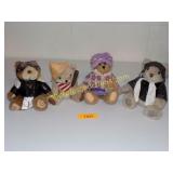 Lot of four character bears in outfits