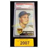 Graded 1953 Topps baseball card Carl  Sawatski.