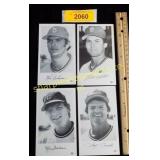 Four Stadium baseball player cards photographs