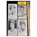Four Stadium baseball player cards photographs