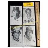 Four Stadium baseball player cards photographs