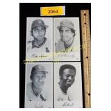 Four Stadium baseball player cards photographs