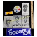 Four Stadium baseball player cards photographs