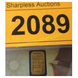 1/10th gram .999 pure gold miniature bar in