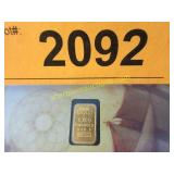 1/10th gram .999 pure gold miniature bar in