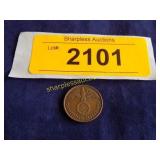 1939 German coin with swastika