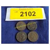 4 Indian head pennies