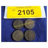 4 Indian head pennies