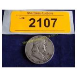 1952 D Franklin half dollar