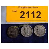 1910 Barber, 1942 Mercury, 1946 Roosevelt dimes