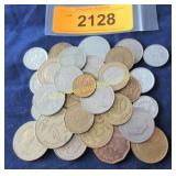 Bag of foreign coins.