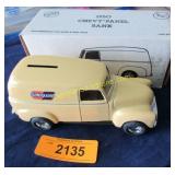 1950 Chevy panel van bank in original box.