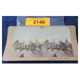 Antique stereo view card Cavalry War in the