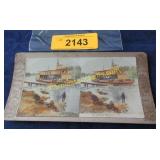 Antique stereo view card River Boat St. John