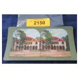 Antique stereo view card Oklahoma State Building