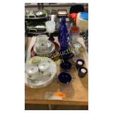 Holiday plate set, bottles, planters