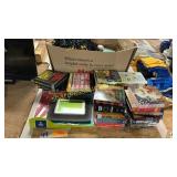 Assorted Audio books, kids tutu, pompoms