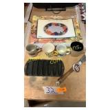 Cast iron corn mold, mugs, decorative plate