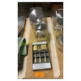 Cookie jars, cheese knife set