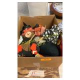 Box of Halloween decorations