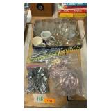 Silverware, glassware, jello molds