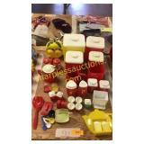 Vintage canister set, salt and pepper