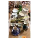 Dishes Cornell, cups and saucers