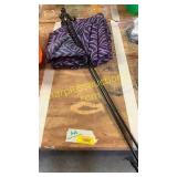 Purple zebra curtain with rod