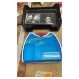 First aid kit, stacker trays, cds