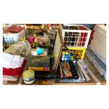 Cd cases, blank dvds, calculators, office supplies