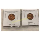 Brilliant uncirculated old wheat cents