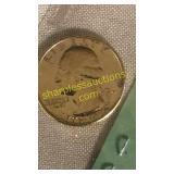 24 kt gold plated bicentennial Washington quarter