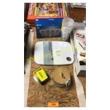 Glasses, cutting board, light bulbs