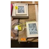 Picture frames, glass bowl