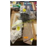 2 Blackout curtains, 2 place mats, shower curtain