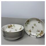 (8) 7 1/2' Haviland Limoges France Autumn Leaf