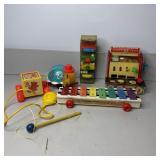 60's-70's Fisher Price Toys- Wood Cash Register,