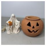 Terra Cotta Jack-o'-lantern Pumpkin with Hat &