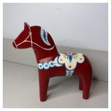 11 1/2' Swedish Red Dala Horse Hand Painted
