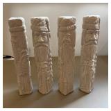 (4) 15 1/2' Ceramic Bisque Ready to Paint Totem